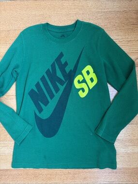 Nike Green Long Sleeve SB Logo Thermal Shirt